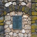 Plaque from where Davidson fell on a stone wall