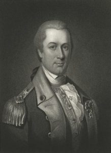 Painting of a man in a fancy military uniform with epaulets