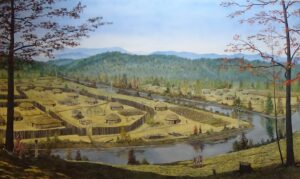 Painting of a Cherokee village