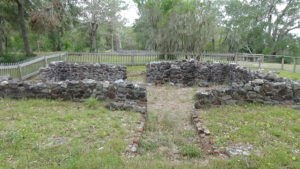 Photo of a stone foundation of thick walls