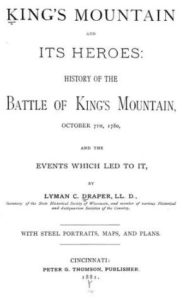 Title page of "King's Mountain and Its Heroes," 1881