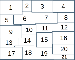 Diagram assigning numbers to each photo on the puzzle
