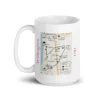 White mug with a camp map and the words "Wilmington 1781"